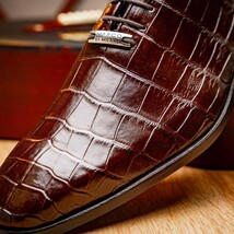 Marco Di Milano Genuine Alligator Oxford Leather Shoes Bono Brown image 11