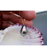 Exotic AA+ Rikitea Gambier Cultured 11.1x15.8mm Black Peacock Pearl Pend... - €190,23 EUR