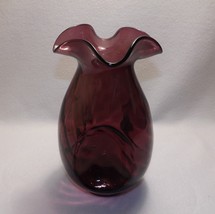 Rare South Jersey Amethyst Swirl Pinch Vase Charles Marks Clayton Glass ... - $35.06