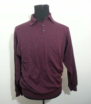 Brandini Men Size L Wool Shirt Sweater Burgundy Made in Italy  - $41.19