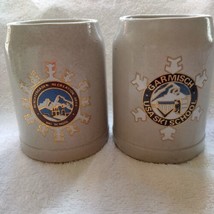 Garmisch &amp; Berchtesgaden Ski School stoneware .5L mugs, two, Germany - £23.82 GBP