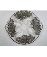 STERLING SILVER glass OVERLAY FLORAL PATTERN HANDLED CANDY OR NUT DISH 7... - €38,42 EUR