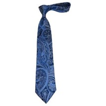 Men's 100% Silk Necktie By Bruno Piattelli Paisley Floral Fancy BP13 Royal Blue image 3