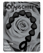 Sex &amp; Mischief Silicone Anal Beads - Black - £21.99 GBP