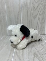 Battat Dalmatian small puppy dog plush lying down red collar one white ear - $9.89