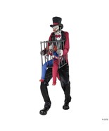 ANIMATED ROTTEN RINGMASTER &amp; CLOWN CAGE HAUNTED HOUSE 7FT Halloween Talk... - £283.35 GBP