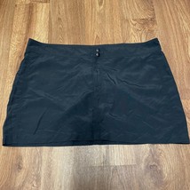 LL Bean Womens Solid Black Nylon Swim Skirt Mini Cover Up UPF 50+ Plus S... - $31.68
