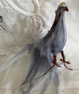 Vintage New In Package Indian Blue Peafowl Peacock Feather Ornament 6&quot; L... - $8.13 CAD