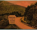 Keystone Stato Scheda Welcome Firmare Pennsylvania Lino Cartolina - $3.02
