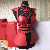 Sexy Samurai Warrior Red Faux Leather Armor Corset Harness Cosplay Set, ... - $69.99