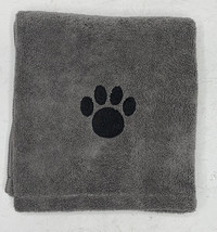 Bone Dry Embroidered Pet Towel, 44 x 27.5&quot;, Gray D4 - £10.93 GBP