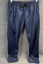 Xersion Pant Men Large Navy Blue Elastic Waist Zipper Pocket Ankles Draw... - $10.65
