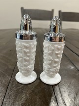 Westmoreland Milk Glass Paneled Grape Salt &amp; Pepper Shakers - $12.86