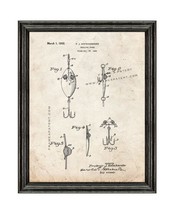 Trolling Spoon Patent Print Old Look with Black Wood Frame - £19.94 GBP+
