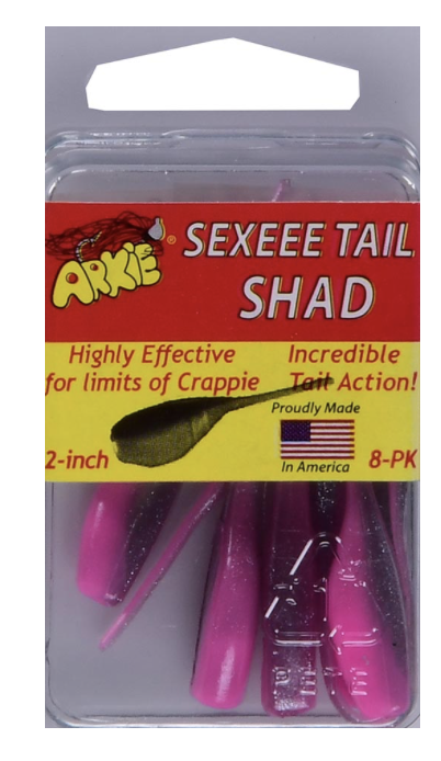 Arkie Sexeee Tail Shad, 2&quot;, Pink Panther, 8-Pack Fishing Lure Bait Tackle - $4.79