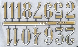 5/8&quot; Arabic Gold Clock or Craft Numerals -Numbers 1-12 - NA112-58 - £1.76 GBP