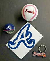 Atlanta Braves Baseball Vending Charms Lot of 4 Ball, Helmet, Key Chain 295 - £13.30 GBP
