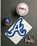 Atlanta Braves Baseball Vending Charms Lot of 4 Ball, Helmet, Key Chain 295 - £13.36 GBP