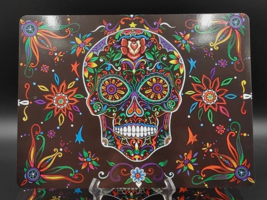 Sugar Skull Day of the Dead Cork Back Placemats Set of 4 Black Festive - $22.72