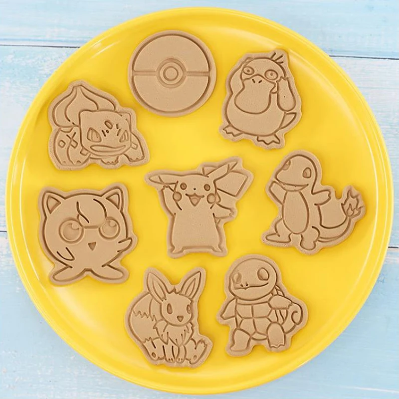 16Pcs/set Pokemon Cookie Cutters Anime Figure Eevee Pikachu Bulbasaur Jigglypuff - £17.94 GBP