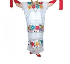 Yucatan Girls Folklorico Traditional Dance Fiesta Dress Embroidery Blck ... - $94.05+