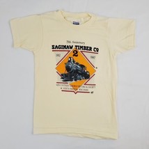 Vintage Saginaw Timber Co. Train T-Shirt Kids 6-8 Single Stitch Deadstock 80s - £14.38 GBP