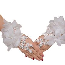 Bride Gloves Lace Embroidered Fingerless Party Dress Gloves - £13.06 GBP