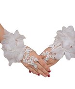 Bride Gloves Lace Embroidered Fingerless Party Dress Gloves - £13.15 GBP