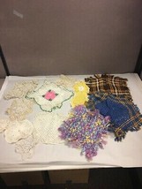 Lot of 12 Doilies Crochet misc linen hand made table runner - £21.35 GBP