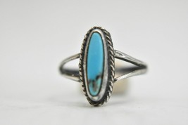 Turquoise ring southwest girl pinky sterling silver  women Size 5.50 - £29.97 GBP