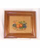 Beautiful 1982 Framed Folk Art Signed Hand Painted Theorem Colorful Fruit Basket - $50.00