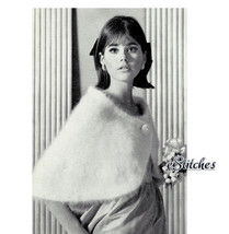 1950s Angora Formal Wrap, Shoulder Cape or Capelet 1960s - Knit PDF pattern 8518 - £2.99 GBP