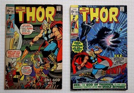 2 Silver Age Mighty Thor Marvel Comics, 1970 #181, 1971 #185, Buscema/Ne... - £22.37 GBP