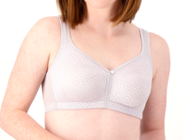 Breezies Wirefree Diamond Shimmer Unlined Support Bra- Pearl Grey, 36B - £18.24 GBP
