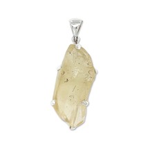 Stones Desire Libyan Desert Tektite Stone Pendant Necklace (22&quot;) Yellow - £143.52 GBP