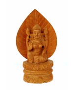 Handicraft Hand Carved Figurine Godess Handmade Goddess Laxmi Wooden Laxmi  - $1,428.74 MXN