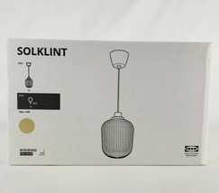 Ikea Solklint Ceiling Pendant Lamp Brass/Gray Clear Glass 9" New  - $74.23