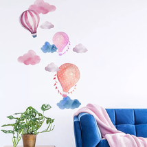 Nursery Stickers,Watercolor Wallpaper,Trendy Bohemian Decals,Air Hot Balloon - £11.58 GBP