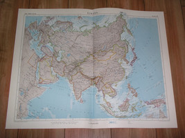 1959 VINTAGE MAP OF ASIA CHINA INDIA RUSSIA INDONESIA JAPAN IRAN AFGHANI... - $28.49