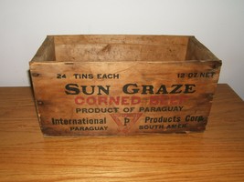 Vintage Sun Grazed Corn Beef Int. National Products Crate - £22.19 GBP