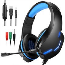 7 Color LED Professional Gaming Headphone  Black Blue - £23.38 GBP