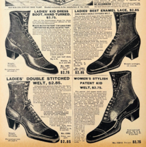1901 Women&#39;s Fine Boots Reproduction Advertisement Sears Footwear DWV12B - €17,11 EUR