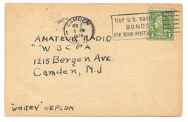 1936 Postcard 1 cent stamp Camden, NJ, Vintage QSL Card W3FZP  Leonard R... - £12.73 GBP