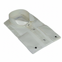 Mens CEREMONIA Tuxedo Formal Shirt 100% Cotton Turkey Slim Fit #stn 17 abt ivory image 6