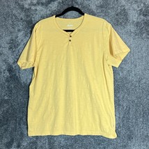 Katin Shirt Mens Large Yellow Henley Cotton Casual Beach Outdoor Surfer Folk - £14.33 GBP