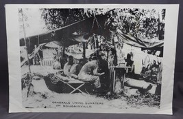 Vintage WWII Marines in Bougainville General&#39;s Quarters Photograph Print - £15.56 GBP
