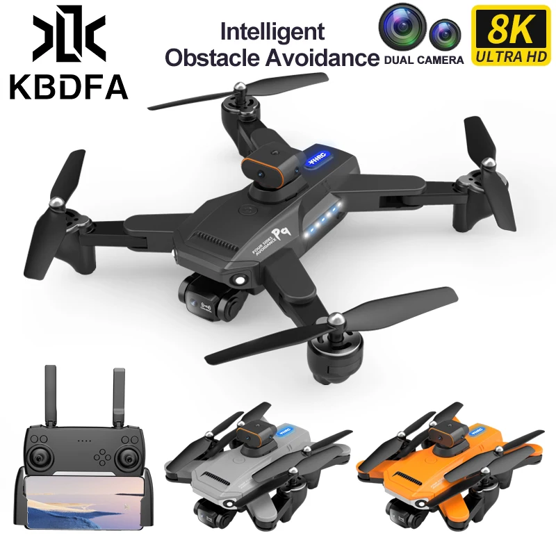 KBDFA P9 Drone ESC 8K Professional Dual HD Camera Obstacle Avoidance Aeri - £95.32 GBP+