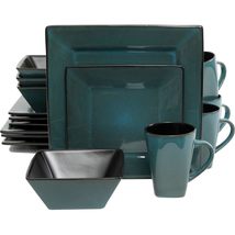 Gibson Overseas Kiesling 16-Piece Dinnerware Set in Blue/Black - £70.53 GBP