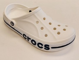 CROCS Bayaband Lightweight Slip On Clogs Shoes Mens Size 13 Sandals White Navy - £35.74 GBP