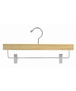 14&quot; Light Bamboo Wooden Pant/Skirt Hanger w/Clips (pack of 10) - $24.82